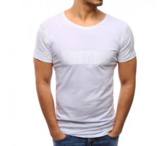 Pánské bílé tričko s nápisem MILANO