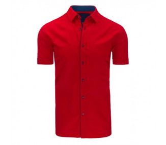 Pánská košile elegantní s krátkým rukávem červená