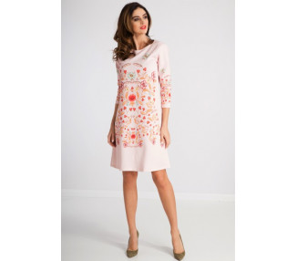 Oversize, květované, světle růžové šaty