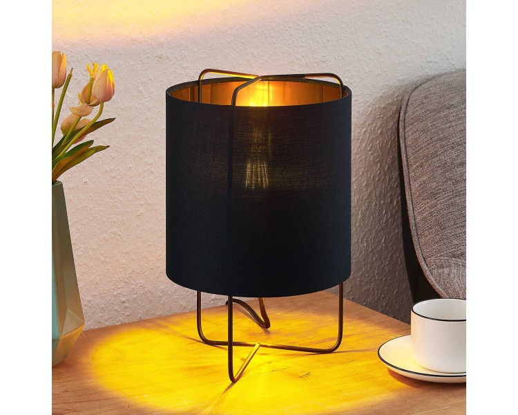  Lindby Lindby Kesta stolní lampa, černozlatá, 32 cm