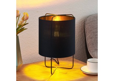  Lindby Lindby Kesta stolní lampa, černozlatá, 32 cm