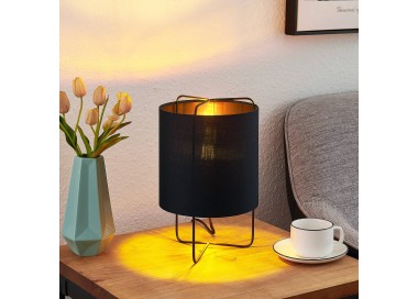  Lindby Lindby Kesta stolní lampa, černozlatá, 32 cm