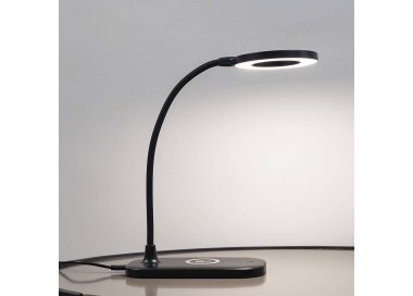  Lindby Stolní LED lampa Lindby Siona černá CCT stmívatelná nabíjecí stanice