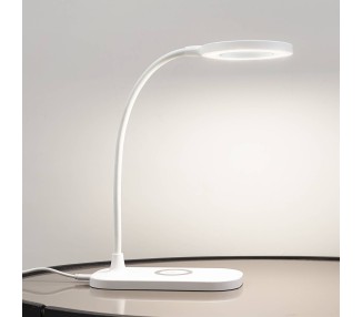  Lindby Stolní lampa LED Lindby Siona, bílá, CCT, stmívatelná, nabíjecí stanice