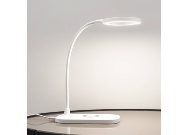  Lindby Stolní lampa LED Lindby Siona, bílá, CCT, stmívatelná, nabíjecí stanice