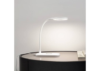  Lindby Stolní lampa LED Lindby Siona, bílá, CCT, stmívatelná, nabíjecí stanice