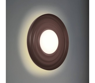  Lindby Nástěnné svítidlo Lindby LED Waves, kov, hnědá, kulatá, Ø 43 cm