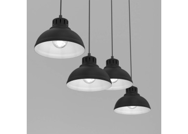  Luminex Závěsné svítidlo Sven, čtyřsvětlo, černá, ocel, E27