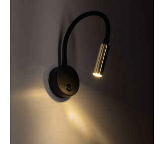  TK Lighting Nástěnné svítidlo Lagos, černá/zlatá, 45 cm, lampa na čtení, G9