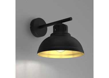  Luminex Nástěnné svítidlo Sven, černo-zlatá barva, Ø 21 cm, ocel