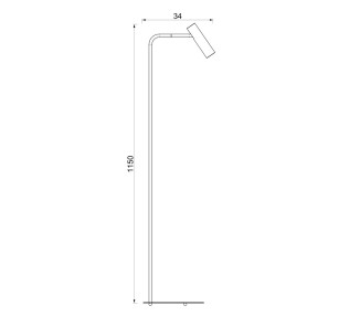  Luminex Stojací lampa Axion, béžová barva, výška 115 cm, ocel