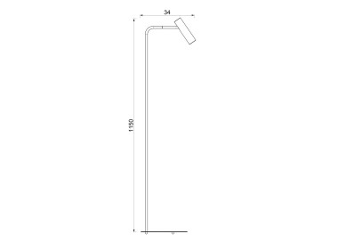  Luminex Stojací lampa Axion, béžová barva, výška 115 cm, ocel