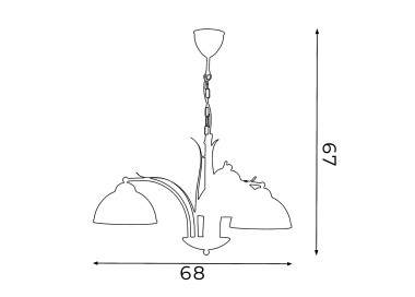  Luminex Lustr Korfu, 3 světla, zlatá barva, starožitnost, Ø 68 cm