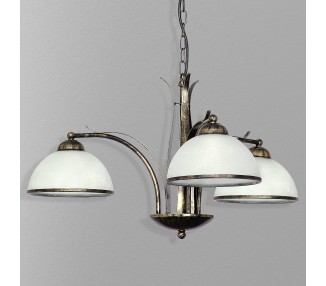  Luminex Lustr Korfu, 3 světla, zlatá barva, starožitnost, Ø 68 cm