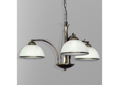  Luminex Lustr Korfu, 3 světla, zlatá barva, starožitnost, Ø 68 cm