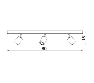  Luminex Stropní bodové svítidlo Rodez, černá/zlatá, délka 80 cm, 3 světla.