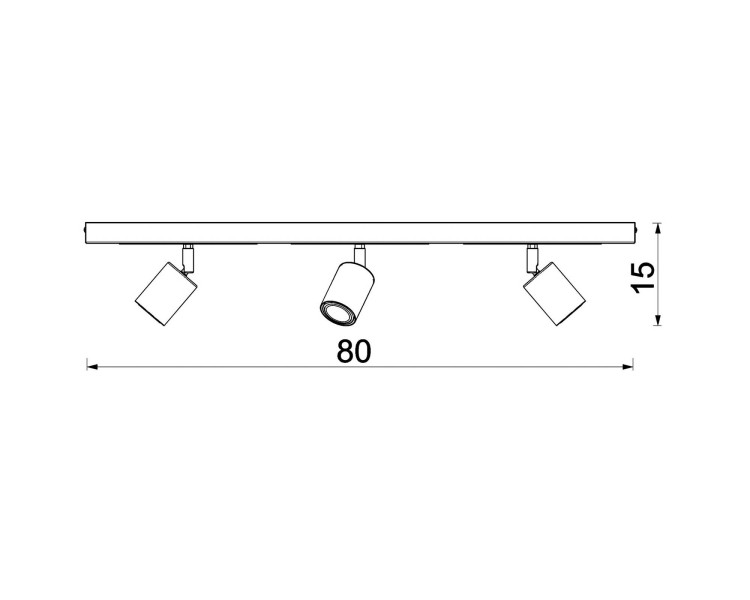  Luminex Stropní bodové svítidlo Rodez, černá/zlatá, délka 80 cm, 3 světla.