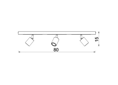  Luminex Stropní bodové svítidlo Rodez, černá/zlatá, délka 80 cm, 3 světla.