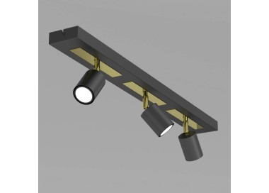  Luminex Stropní bodové svítidlo Rodez, černá/zlatá, délka 80 cm, 3 světla.
