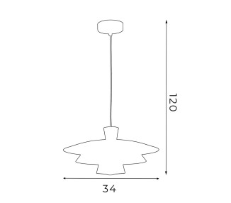  Luminex Závěsné svítidlo Plato, titanová/zlatá barva, Ø 34 cm, ocel