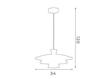  Luminex Závěsné svítidlo Plato, titanová/zlatá barva, Ø 34 cm, ocel