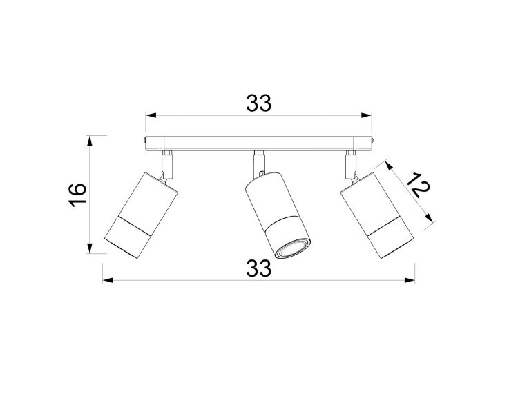  Luminex Stropní bodové svítidlo Link, béžové, délka 33 cm, 3 světla.
