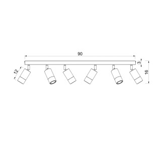  Luminex Stropní bodové svítidlo Link, titanově zlatá barva, délka 90 cm, 6 světel.