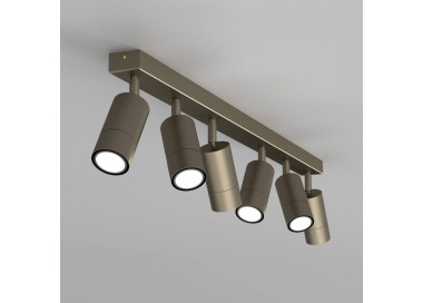  Luminex Stropní bodové svítidlo Link, titanově zlatá barva, délka 90 cm, 6 světel.