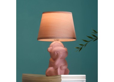  ONLI Stolní lampa Monkey, růžová, keramika, textil