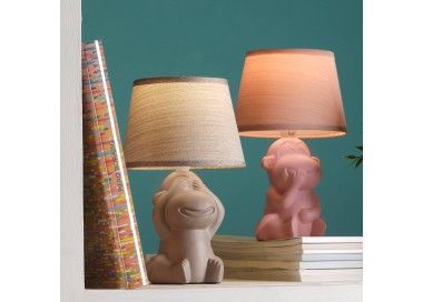  ONLI Stolní lampa Monkey, růžová, keramika, textil