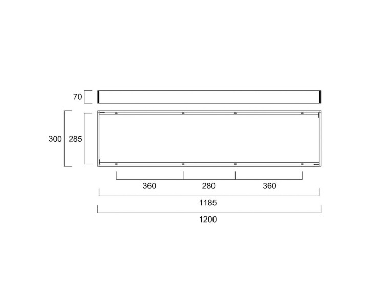  Sylvania Sada montážních rámů Sylvania pro panely LED, 120 x 30 cm