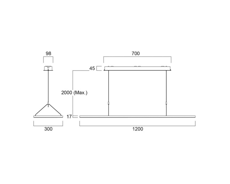  Sylvania Sylvania LED závěsné světlo Areum, 120 x 30 cm, 840 Kč