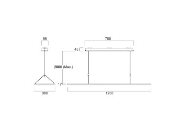  Sylvania Sylvania LED závěsné světlo Areum, 120 x 30 cm, 840 Kč