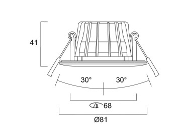  Sylvania Vestavné svítidlo Sylvania Obico 68, chrom, IP65, CCT, stmívatelné