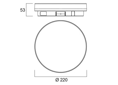  Sylvania Stropní svítidlo Sylvania Start Surface Slim, Ø 22 cm, IP54, stm.