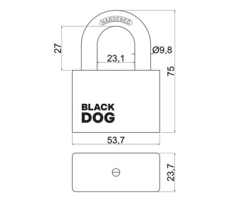 Ocelový visací zámek RV.BLACKDOG.50