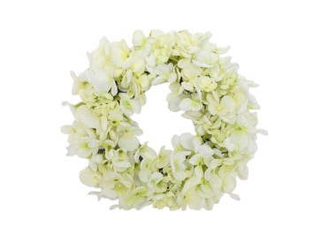 Umělý věnec Hortenzie bílá, pr. 24 cm