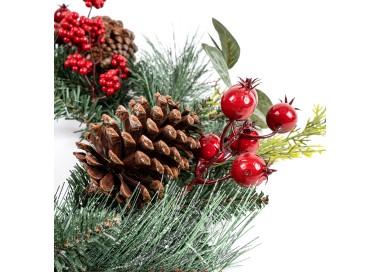 Vánoční věnec Berry and pinecone červená, 45 x 10 x 39 cm