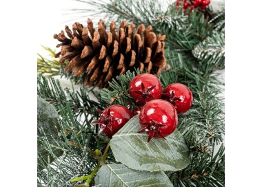 Vánoční věnec Berry and pinecone červená, 45 x 10 x 39 cm