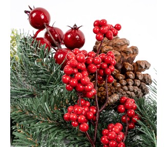 Vánoční věnec Berry and pinecone červená, 45 x 10 x 39 cm