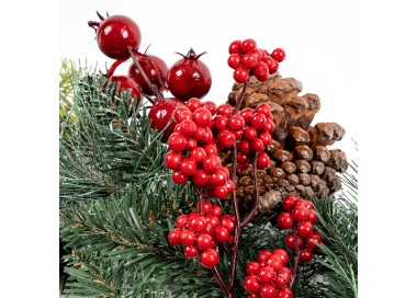 Vánoční věnec Berry and pinecone červená, 45 x 10 x 39 cm