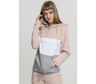 Urban Classics Ladies Color Block Sweat Pullover lightrose/grey/white