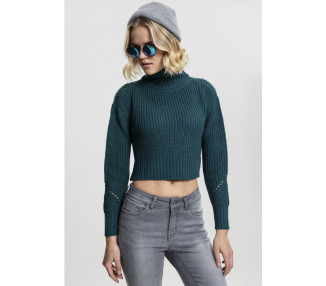 Dámský svetr Urban Classics Ladies HiLo Turtleneck Sweater teal