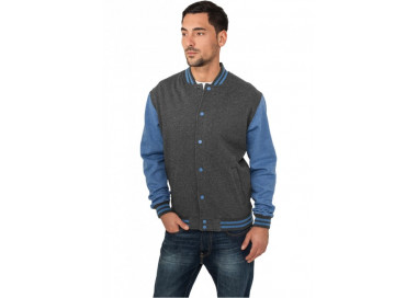 Urban Classics Melange College Sweatjacket blk/blue