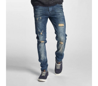 Just Rhyse Destroyed Straight Fit Jeans Blue
