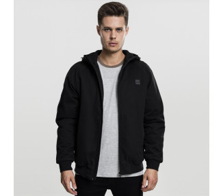 Urban Classics Hooded Cotton Zip Jacket black