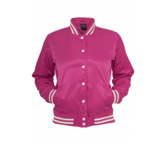 Urban Classics Ladies Shiny College Jacket fus/wht