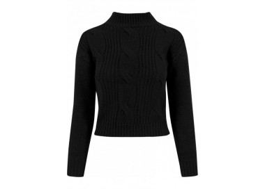 Urban Classics Ladies Short Turtleneck Sweater black