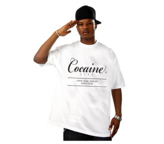 Panské tričko Cocaine Life Basic Large Logo Tee White