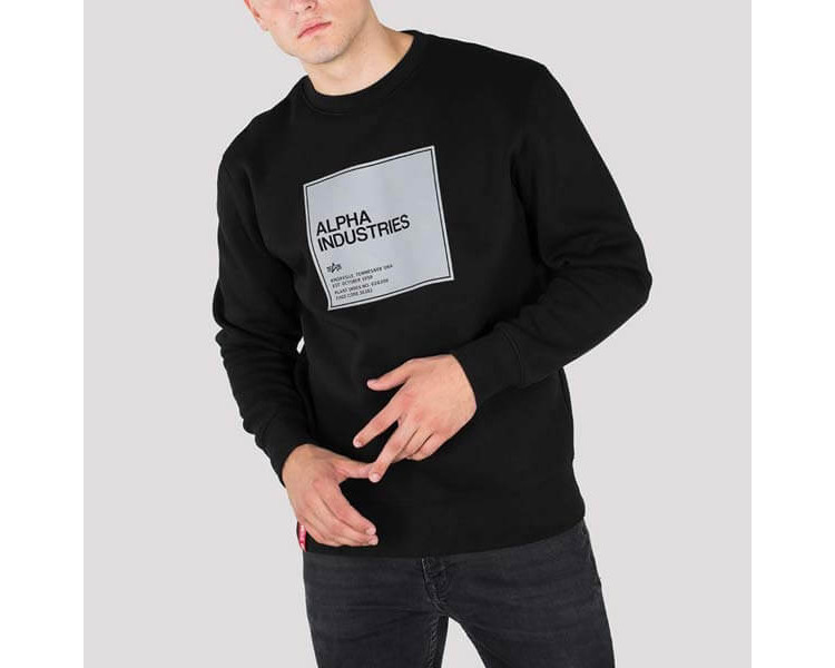 Pánská mikina Alpha Industries Label Sweater Black Reflective